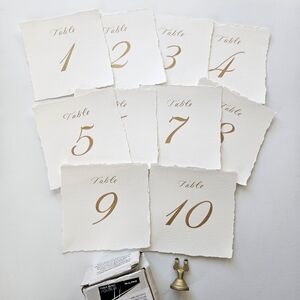 Elegant Gold Table Number Cards